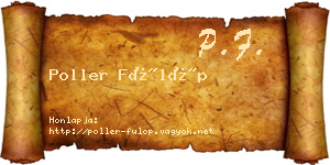 Poller Fülöp névjegykártya
