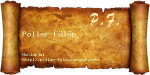 Poller Fülöp névjegykártya
